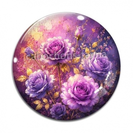 Cabochon Verre -  rose