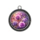 Pendentif Cabochon Argent -  rose