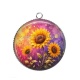 Pendentif Cabochon Argent - tournesol