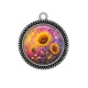 Pendentif Cabochon Argent - tournesol