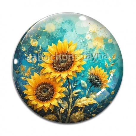 Cabochon Verre - tournesol