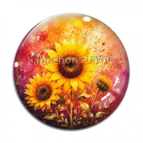 Cabochon Verre - tournesol