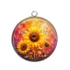Pendentif Cabochon Argent - tournesol