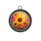 Pendentif Cabochon Argent - tournesol