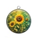 Pendentif Cabochon Argent - tournesol