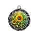 Pendentif Cabochon Argent - tournesol