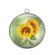 Pendentif Cabochon Argent -  tournesol