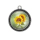 Pendentif Cabochon Argent -  tournesol