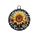 Pendentif Cabochon Argent -  tournesol