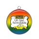 Pendentif Cabochon Argent - un taxi formidable
