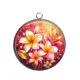 Pendentif Cabochon Argent - fleur frangipanier