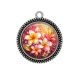 Pendentif Cabochon Argent - fleur frangipanier