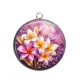 Pendentif Cabochon Argent - fleur frangipanier