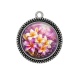 Pendentif Cabochon Argent - fleur frangipanier