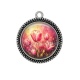 Pendentif Cabochon Argent - fleur tulipe