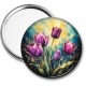 Miroir de poche - fleur tulipe