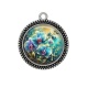 Pendentif Cabochon Argent - fleur orchidée