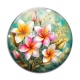 Cabochon Verre - fleur frangipanier