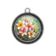 Pendentif Cabochon Argent - fleur frangipanier