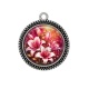 Pendentif Cabochon Argent - fleur lys