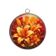 Pendentif Cabochon Argent - fleur lys