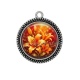 Pendentif Cabochon Argent - fleur lys