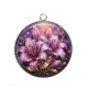 Pendentif Cabochon Argent - fleur lys