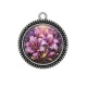 Pendentif Cabochon Argent - fleur lys