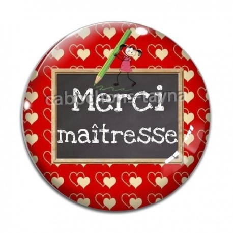Cabochon Verre - merci maîtresse