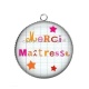 Pendentif Cabochon Argent - merci maîtresse