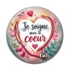 Cabochon Résine - je soigne avec le coeur