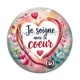 Cabochon Verre - je soigne avec le coeur