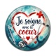 Cabochon Résine - je soigne avec le coeur