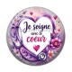 Cabochon Résine - je soigne avec le coeur