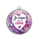 Pendentif Cabochon Argent - je soigne avec le coeur