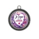 Pendentif Cabochon Argent - je soigne avec le coeur