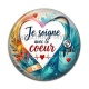 Cabochon Résine - je soigne avec le coeur