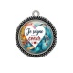 Pendentif Cabochon Argent - je soigne avec le coeur