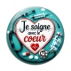 Cabochon Verre - je soigne avec le coeur