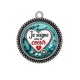 Pendentif Cabochon Argent - je soigne avec le coeur