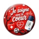 Cabochon Verre - je soigne avec le coeur