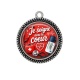 Pendentif Cabochon Argent - je soigne avec le coeur