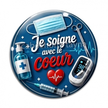 Cabochon Verre - je soigne avec le coeur