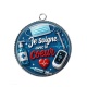 Pendentif Cabochon Argent - je soigne avec le coeur