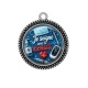 Pendentif Cabochon Argent - je soigne avec le coeur
