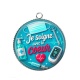 Pendentif Cabochon Argent - je soigne avec le coeur