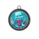 Pendentif Cabochon Argent - je soigne avec le coeur