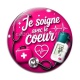 Cabochon Verre - je soigne avec le coeur