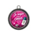 Pendentif Cabochon Argent - je soigne avec le coeur