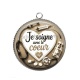 Pendentif Cabochon Argent - je soigne avec le coeur